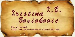 Kristina Bosioković vizit kartica
